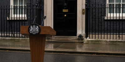 The Lecturn Outside Of Downing Street